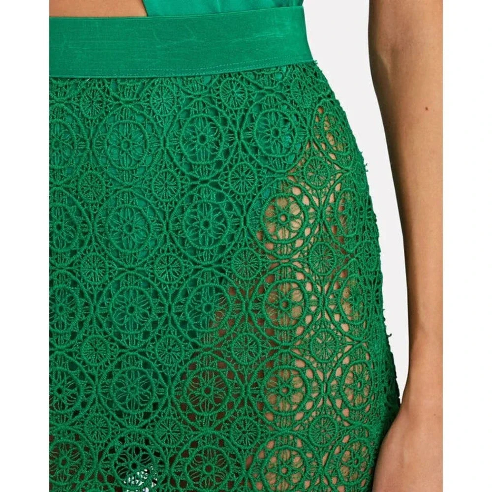 NWOT Ronny Kobo Otto Eyelet Lace Midi Skirt - Lace Scalloped Sheer Cocktail - Picture 3 of 10